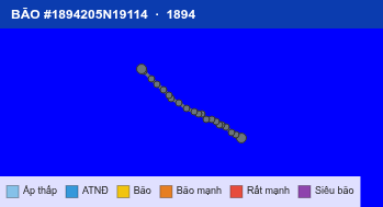 Quỹ đạo di chuyển của BÃO #1894205N19114 (1894)