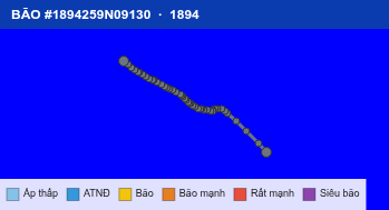 Quỹ đạo di chuyển của BÃO #1894259N09130 (1894)