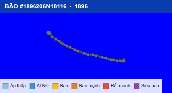 Quỹ đạo di chuyển của BÃO #1896206N18116 (1896)