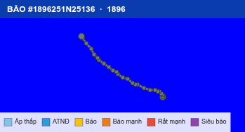 Quỹ đạo di chuyển của BÃO #1896251N25136 (1896)