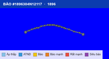 Quỹ đạo di chuyển của BÃO #1896304N12117 (1896)