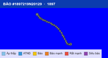 Quỹ đạo di chuyển của BÃO #1897219N20129 (1897)