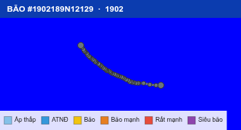 Quỹ đạo di chuyển của BÃO #1902189N12129 (1902)