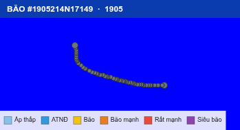 Quỹ đạo di chuyển của BÃO #1905214N17149 (1905)