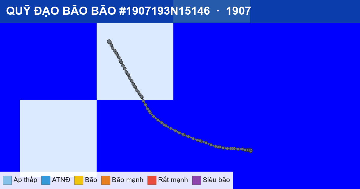 Quỹ đạo di chuyển của BÃO #1907193N15146 (1907)