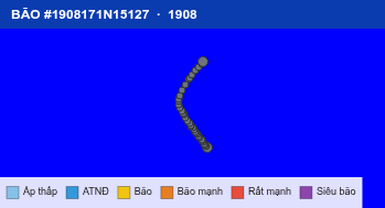 Quỹ đạo di chuyển của BÃO #1908171N15127 (1908)