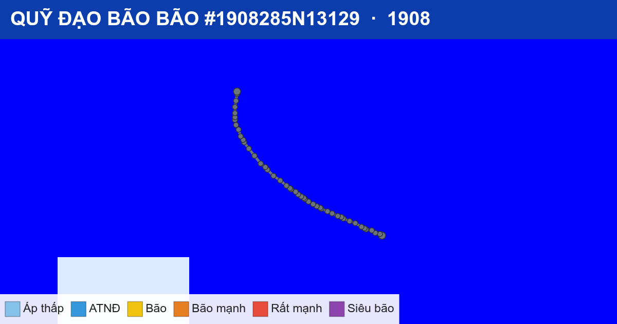 Quỹ đạo di chuyển của BÃO #1908285N13129 (1908)