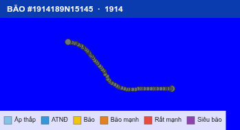 Quỹ đạo di chuyển của BÃO #1914189N15145 (1914)