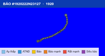 Quỹ đạo di chuyển của BÃO #1920222N23127 (1920)
