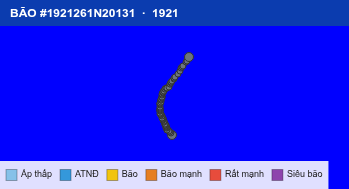 Quỹ đạo di chuyển của BÃO #1921261N20131 (1921)