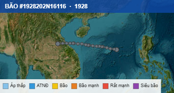 Quỹ đạo di chuyển của BÃO #1928202N16116 (1928)