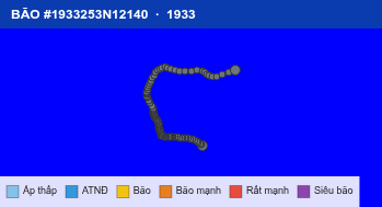 Quỹ đạo di chuyển của BÃO #1933253N12140 (1933)