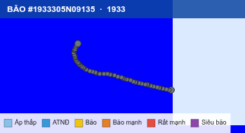 Quỹ đạo di chuyển của BÃO #1933305N09135 (1933)
