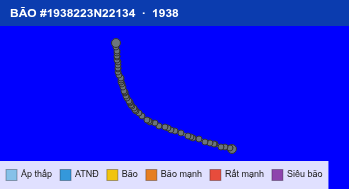 Quỹ đạo di chuyển của BÃO #1938223N22134 (1938)