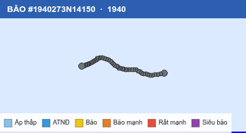 Quỹ đạo di chuyển của BÃO #1940273N14150 (1940)
