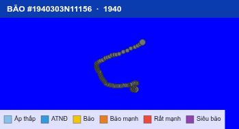 Quỹ đạo di chuyển của BÃO #1940303N11156 (1940)