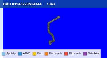 Quỹ đạo di chuyển của BÃO #1943229N24144 (1943)