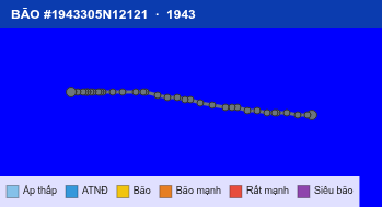 Quỹ đạo di chuyển của BÃO #1943305N12121 (1943)