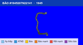 Quỹ đạo di chuyển của BÃO #1945207N22141 (1945)