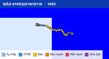 Quỹ đạo di chuyển của BÃO #1953221N18118 (1953)