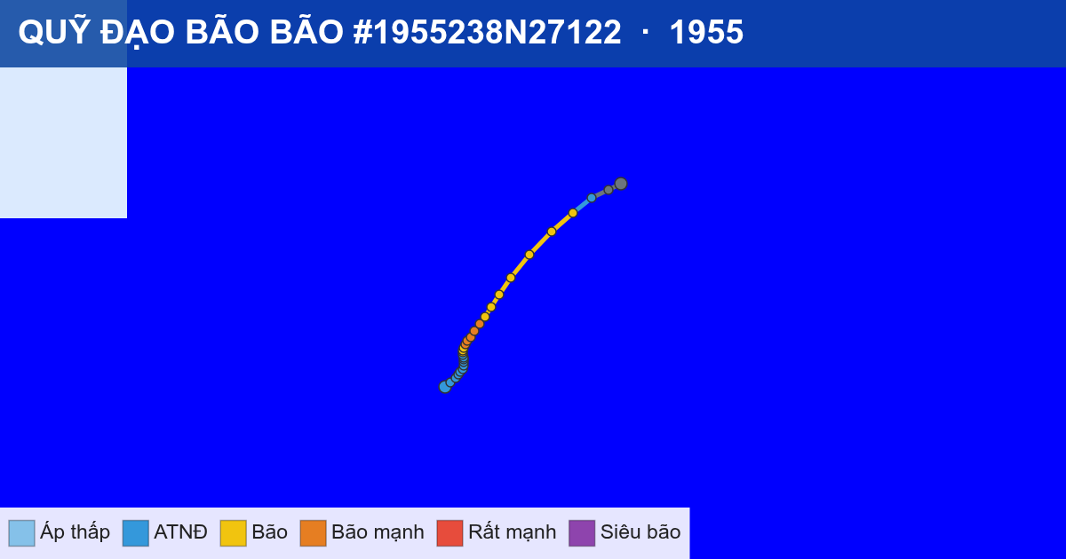 Quỹ đạo di chuyển của BÃO #1955238N27122 (1955)