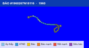 Quỹ đạo di chuyển của BÃO #1960267N18116 (1960)