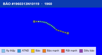 Quỹ đạo di chuyển của BÃO #1960313N10119 (1960)