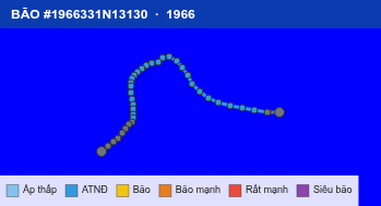 Quỹ đạo di chuyển của BÃO #1966331N13130 (1966)