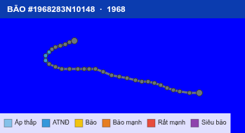 Quỹ đạo di chuyển của BÃO #1968283N10148 (1968)