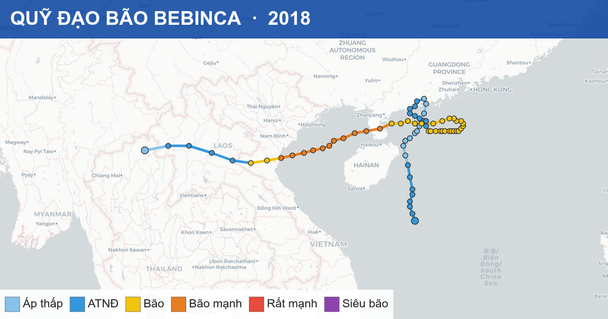 Quỹ đạo di chuyển của BEBINCA (2018)