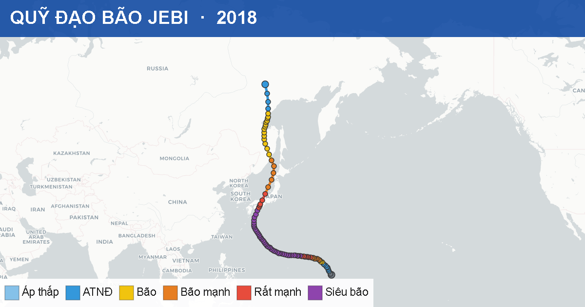 Quỹ đạo di chuyển của JEBI (2018)
