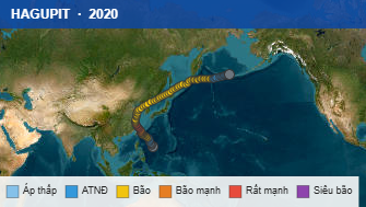 Quỹ đạo di chuyển của HAGUPIT (2020)