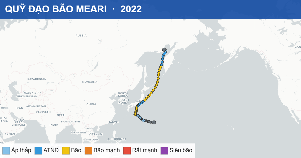 Quỹ đạo di chuyển của MEARI (2022)
