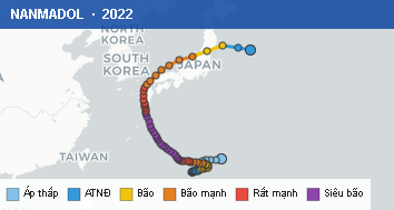 Quỹ đạo di chuyển của NANMADOL (2022)