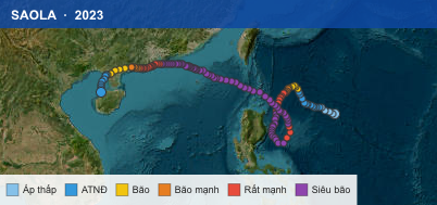 Quỹ đạo di chuyển của SAOLA (2023)