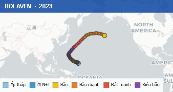 Quỹ đạo di chuyển của BOLAVEN (2023)