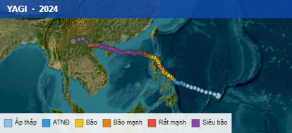 Quỹ đạo di chuyển của YAGI (2024)