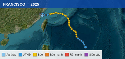 Quỹ đạo di chuyển của FRANCISCO (2025)