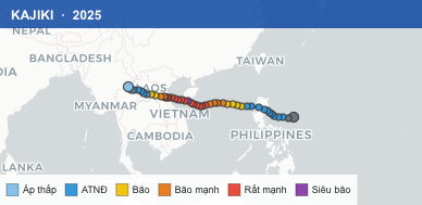 Quỹ đạo di chuyển của KAJIKI (2025)